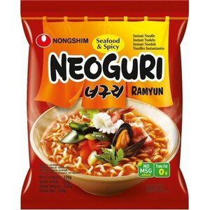 NONGSHIM Neoguri - tenger gyümölcseivel ízesített instant tésztaleves (erősen fűszerezett) 120 g