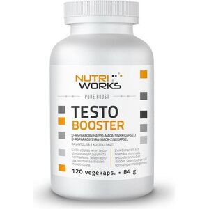 NUTRIWORKS Testo Booster D-asparaginsyre-maca-sink kapsler 120 stk 84 g