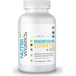 NUTRIWORKS Gélules de citrate de magnésium et de vitamine B6, 120 unités, 90 g