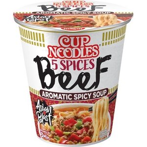 NISSIN Instant Noodle Soup with Aromatic 5 Spices Beef Flavour 63 g