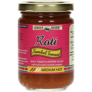 LEKKER BEKKIE Roti Sambal Tomaat - mausteinen tomaattipippurikastike 145 g