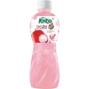 KATO Lychee juice with Nata De Coco (coconut gel) 320 ml