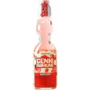 GENKI RAMUNE Sódový nápoj s jahodovou príchuťou 200 ml