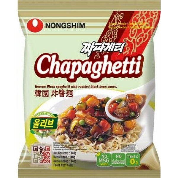 NONGSHIM Chapagetti - Espaguetis negros coreanos con salsa de frijoles negros asados ​​140 g