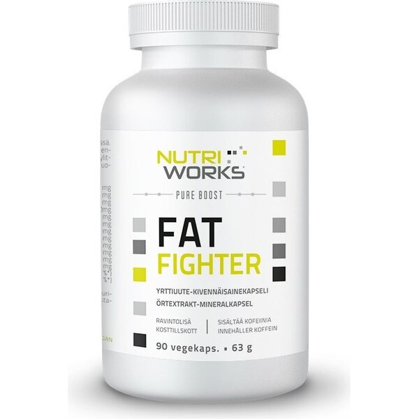 NUTRIWORKS Fat Fighter - Cápsulas minerales de extracto de hierbas 90 uds 63 g