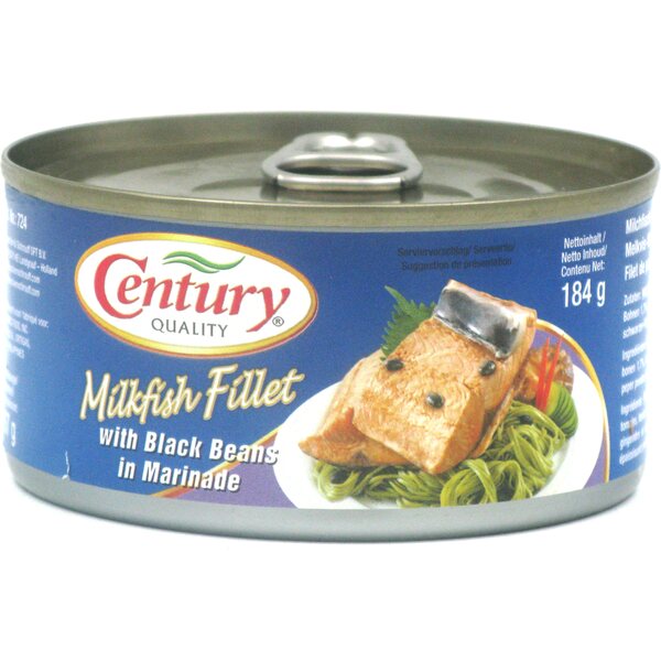 CENTURY TUNA Maitokalafileet mustilla pavuilla marinadissa 184 g