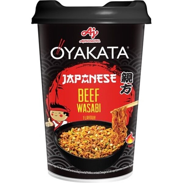 OYAKATA Japoński makaron instant kubkowy o smaku wołowiny i wasabi 93 g