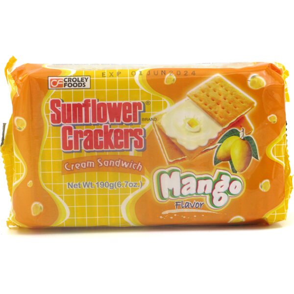 CROLEY FOODS Sunflower Crackers - Mango Cream Sandwich 190 g