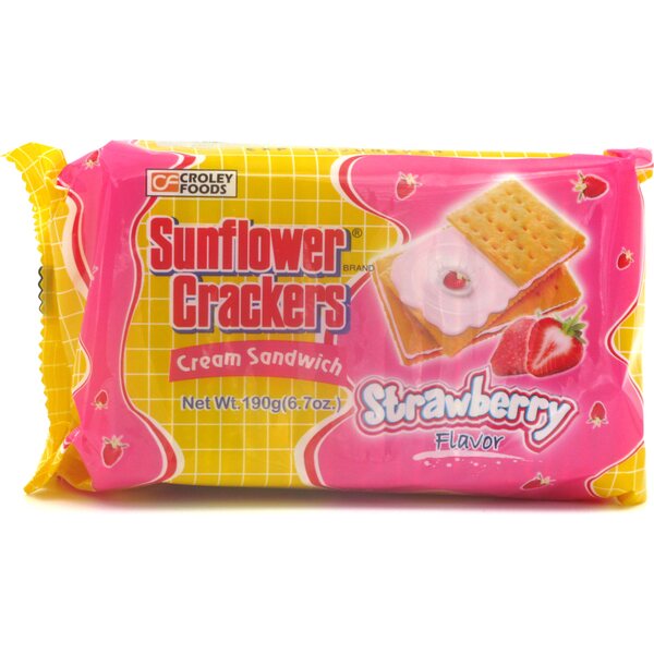 CROLEY FOODS Sunflower Crackers - Strawberry Cream Sandwich 190 g