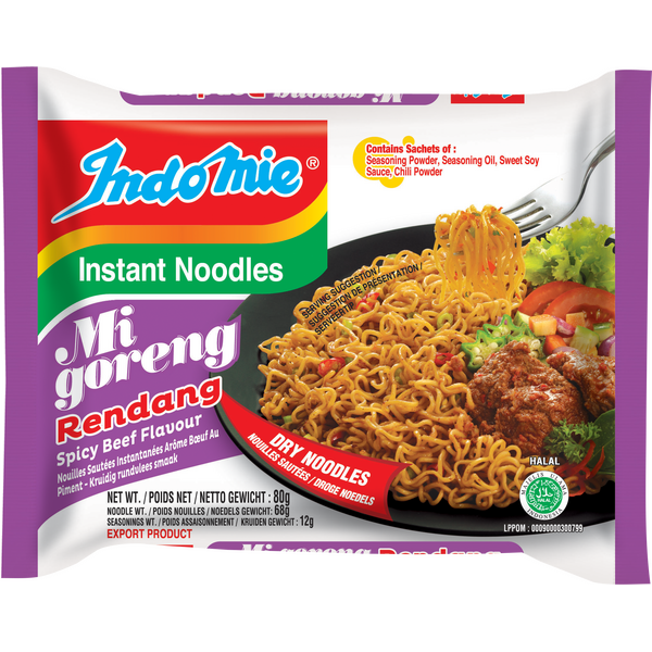 INDOMIE Instant Noodles Mi Goreng Rendang with Spicy Beef Flavour 80 g