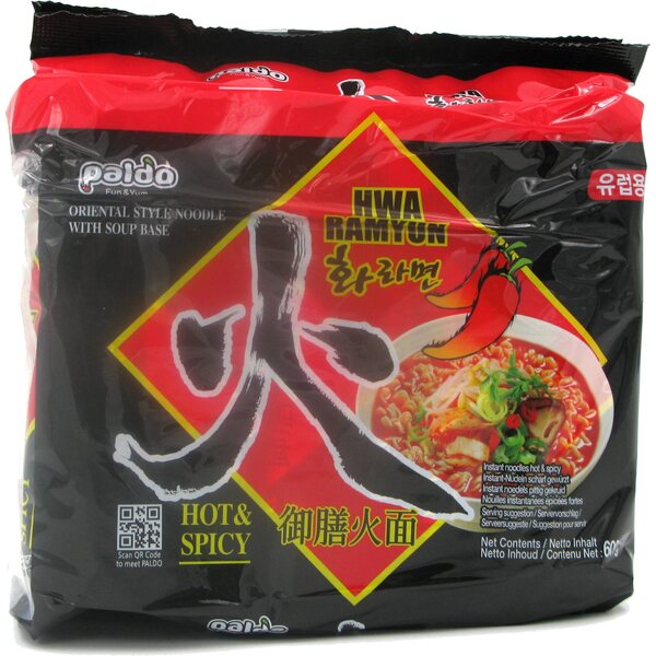 PALDO Hwa Ramyun - Sopa instantánea de fideos ramen 5 x 120 g