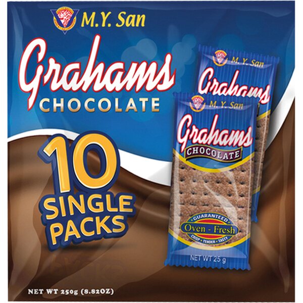 M.Y. SAN Chocolate Flavored Wheat Cookies with Graham Flour 10 x 25 g