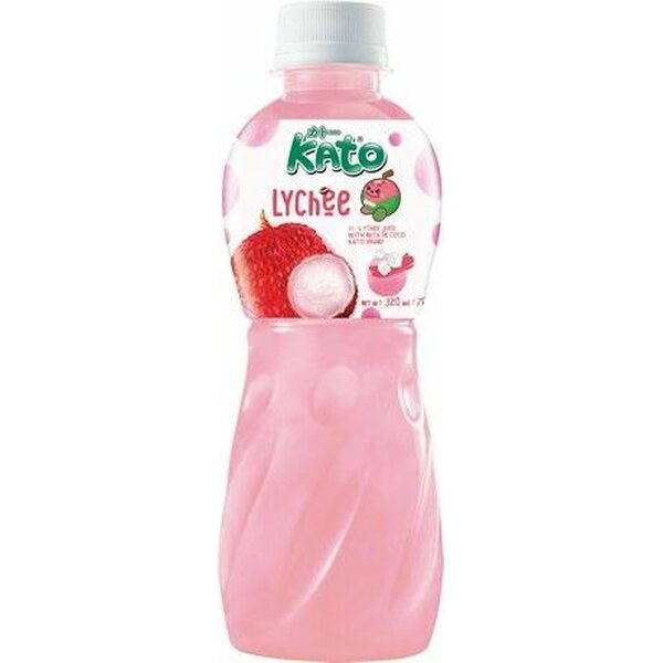 KATO Litchijuice med Nata De Coco (kokosgel) 320 ml