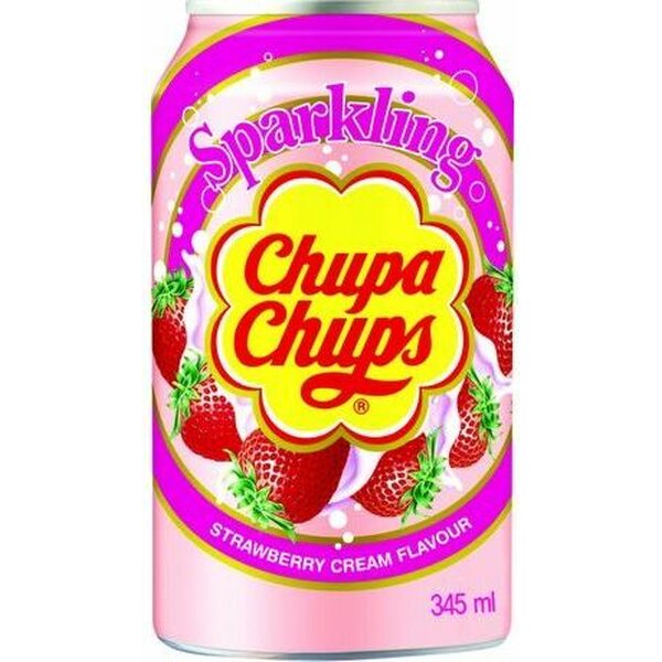 CHUPA CHUPS Strawberry and cream flavour soft drink 345 ml